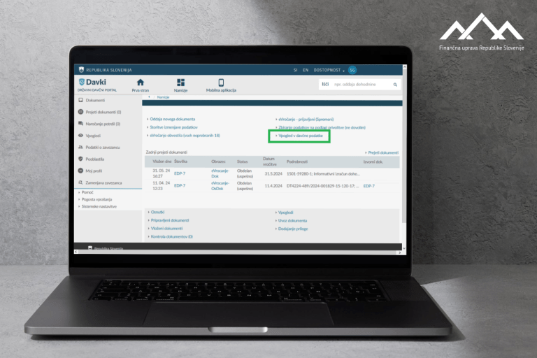 Vpogled v davcne podatke