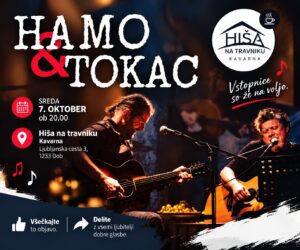 Hamo in Tokac koncert v Hiši na travniku v Dobu 7. oktobra 2026
